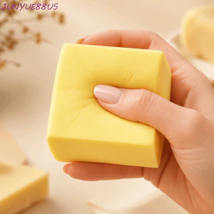 JUNYUE88US Bánh quy bơ Đồ chơi phục hồi chậm, Đồ chơi bóp bánh quy bơ DIY sáng tạo, Cảm giác ẩm ngộ nghĩnh PU Mô phỏng thực phẩm Bánh ngọt Đồ chơi Squishy Trang trí nhà bếp