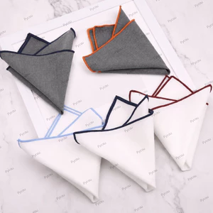 PYCOU Túi Trắng Trơn, Khăn Bỏ Túi Bộ Đồ Cotton 23cm, Khăn Tay Mềm Mại Màu Vuông Nhỏ Trang Trí Vải