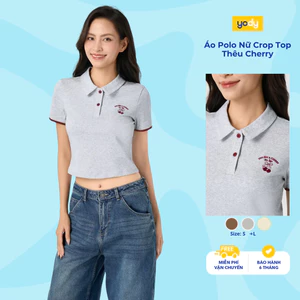 Áo Polo Nữ Yody Crop Top Thêu Cherry WCPO26S011
