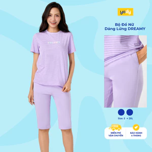 Bộ đồ nữ YODY set áo thun quần lửng, vải cotton thoải mái, mát nhẹ WCST26S004