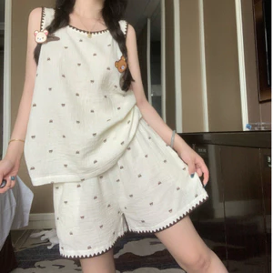 Phụ Nữ Không Tay Quần Short Camisole Loungewear Nhật Bản Hoạt Hình Dễ Thương Trang Phục Nhà Cho Phòng Ngủ Nghỉ Hàng Ngày Thường Ngày Ngoài Trời Dịp