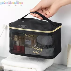 Photoframe Lưới Túi Đựng Mỹ Phẩm Lưới Túi Trang Điểm Bla Lưới Dây Kéo Túi Cho Văn Phòng Du Lịch Túi Bảo Quản Túi Vệ Sinh Túi Trang Điểm VN