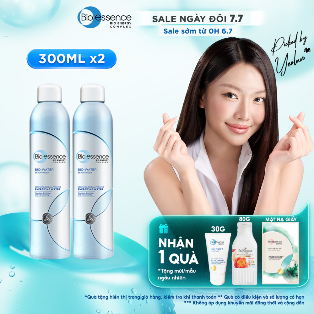 Combo 2 Chai Nước khoáng dưỡng da ẩm mượt mịn màng Bio-Essence Bio-Water Water Energizing 300ml