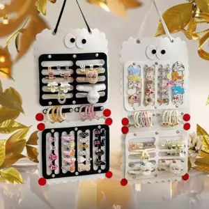BeautifulHomeA Dung Tích Lớn Trẻ Em Kẹp Tóc Nỉ Túi Bảo Quản Túi Treo Màn Hình Người Tổ Chức Tai Kẹp Phụ Kiện Tóc Cho Bé Phân Loại VN