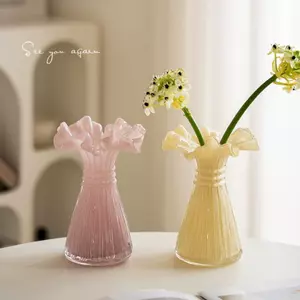 Váy Bình Hoa Cổ Hoa Ánh Sáng Sang Trọng Pháp Niche Bình Vừa Sáng Tạo Phòng Khách Bằng Kính Cảm Giác Nửa Trang Trí Phong Cách Nhỏ ZXXU