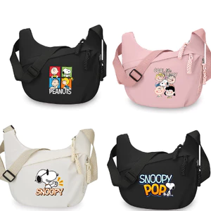 Snoopy Hoạt Hình In Hình Túi Nữ Châu Âu Mỹ Thời Trang Bánh Bao Túi Dung Tích Lớn Bé Gái Ba Lô Thường Ngày