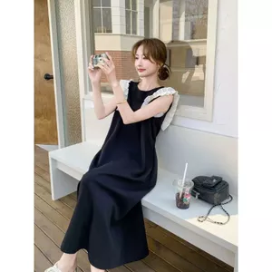 Đầm viền nấm khâu ren Fat MM Kích thước cực lớn 150kg Mùa hè dáng rộng dáng rộng dáng rộng Thiết kế váy Vest