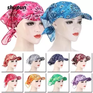 Mũ trùm đầu Turban SHUPUN, Mũ băng đô in hình vành Paisley, Mũ che nắng có thể điều chỉnh thời trang ngoài trời