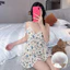 Bộ đồ dài yếm ngọt ngào dành cho nữ có đệm ngực có thể tháo rời cho phần còn lại trong nhà Hàng ngày Thường ngày tại nhà Giải trí Mặc ngoài trời