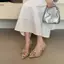 TT 2026 Phong Cách Mới Mùa Hè Flip-Flops Nữ Mũi Mở Tất Cả Trận Đấu Sang Trọng Kim Loại Dày Gót Khóa Giày Sandal Cao Gót