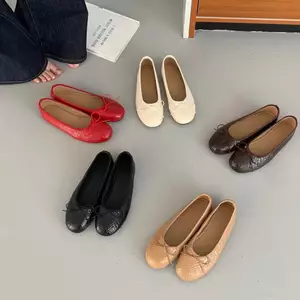 TT Ballet Nơ Đế Bằng Nữ Đế Mềm Phù Hợp Với Mary Jane Giày Thời Trang Da Thật
