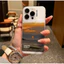 Corning Leather Paste Case Cute Grid Puppy, Precision Cut For iPhone 14/15/16 Pro Max/17