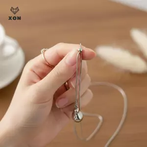 Mặt dây chuyền hình bầu dục tối giản Drop Ba Chain Nelace Lariat Trang sức dành cho nữ Váy Baless Phụ kiện tiệc tốt nghiệp [Mina]