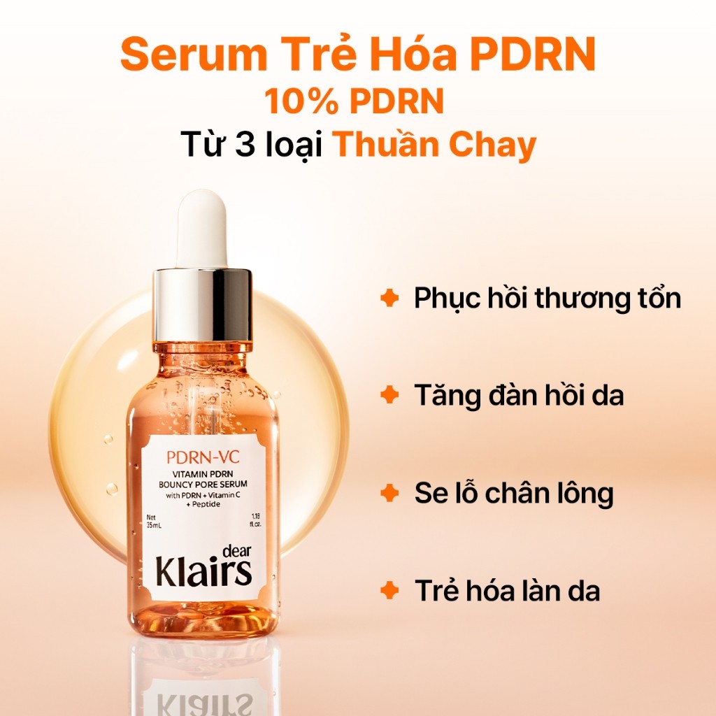 Dear, Klairs Tinh chất Vitamin PDRN Bouncy Pore Serum 35mL [FS]