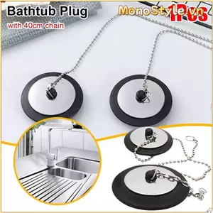 MONOSTYLE 1 Cái Nút Chặn Bồn Tắm, Cao Su Silicon Thoát Nước, Bền Với Dây Xích Đa Năng Có Vòng Treo Bồn Tắm Cắm Phụ Kiện Bồn Tắm