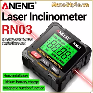 Máy đo độ nghiêng Laser MONOSTYLE, Máy đo độ nghiêng kỹ thuật số từ tính đa chức năng, ANENG RN01 / RN02 / RN03 Màn hình LCD Đo 360 độ Độ chính xác cao Cấp độ góc hộ gia đình