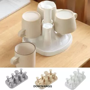Giá phơi cốc DONOVANQQ, Giá đỡ cốc thoát nước bằng nhựa, Giá đỡ cốc nước chống bụi bền bỉ có thể tháo rời để bàn