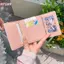 HFSHY Ví Da PU Chấm Bi Dễ Thương Có Mặt Dây Chuyền Trái Tim Đáng Yêu Dung Tích Lớn Ví Mỏng Phù Hợp Với Túi Đeo Ngang Nhỏ VN