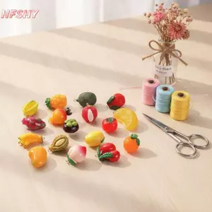 HFSHY 3D Sống Động Như Thật Trái Cây Thu Nhỏ Hạt Nhựa 5 Chiếc Chống Trầy Xước Cho DIY Handmade Vòng Tay Dây Móc Khóa Trang Trí Nhà Thủ Công VN