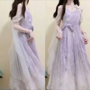 Các yếu tố thiết kế Đầm nơ Sling Daily Sling Dress Cải tiến Hanfu Super Fairy