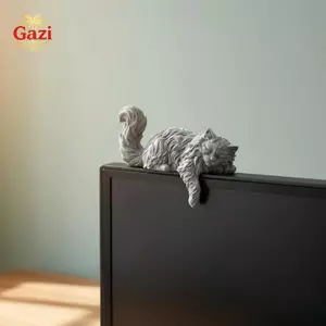 Tượng mèo dài ngủ Tượng thú cưng in 3D Mini để trang trí bàn làm việc Quà tặng hoàn hảo cho những người đam mê mèo [VN]