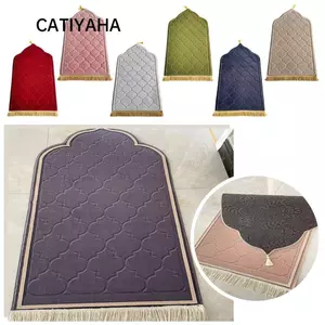 Thảm cầu nguyện CATIYAHA, Chăn thờ phượng dày Flannel, Thảm trải sàn không đều mềm mại di động