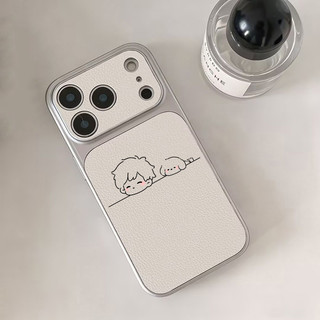 Ốp Lưng IPhone 13 15 11 17 16 12 14 ProMax  Tranh gái mèo 7 8Plus XR X XS Max