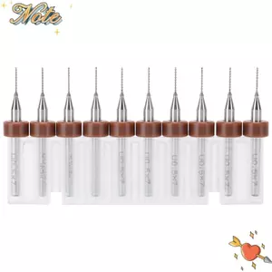 NOTE1 Bộ 10 Mũi Khoan Mini, Mũi Khoan cacbua vonfram 4mm Mũi Khoan cacbua vonfram, Mũi khoan bảng mạch Bạc Đường kính 0,5mm Micro Mũi khoan Sửa chữa điện thoại di động