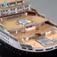 Bộ mô hình giấy lót RMS Queen 2 tỷ lệ 1: 400, Máy hấp chi tiết Tàu khai thác giấy chưa lắp ráp