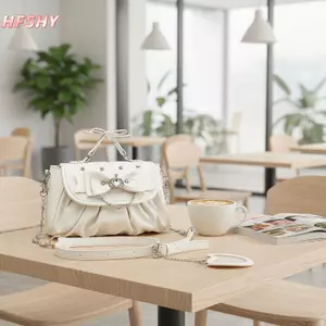 HFSHY Thanh Lịch Nơ Màu Hồng Kim Cương Giả Nơ Túi Nách Ngọt Ngào Xếp Ly Túi Đeo Vai Di Động Nơ Tay Cầm Túi Xách Dễ Thương Ita Ví VN