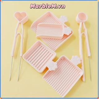 MARBLEM 3 / 4 / 5 Cái / bộ Bộ khay chọn hạt cầu chì, Bộ đệm hiệu quả DIY Handmade Nhíp kim đơn, Hạt nhựa Dụng cụ phân loại hạt nhựa cầm tay