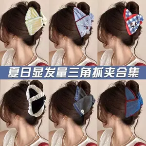 Cảm Giác Nơ Tam Giác Kẹp Nữ 2026 Satin Tóc Lớn Đầu Lưng Tóc Tập Cá Mập Kẹp Mũ Đội Đầu LCZI