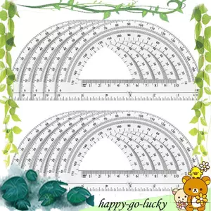 Bộ dụng cụ đo 10 gói trong suốt, Dụng cụ đo hình học 180 độ bằng nhựa 6 Inch cho trường học, lớp học