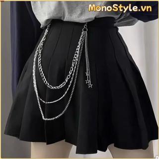 Dây thắt lưng ngôi sao Hip Hop nhiều lớp và móc chìa khóa kiểu Gothic Y2K dành cho nữ