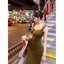 Kỳ nghỉ hè 2026 Tyrand Olive Green Dây đeo vai rộng Sling Váy dài vừa phải Trắng Slim-fit Slimmer Look G