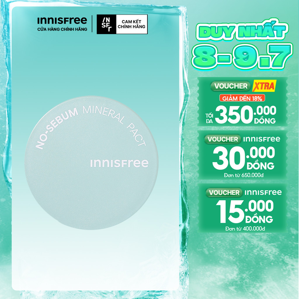 Phấn phủ kiềm dầu dạng nén innisfree No Sebum Mineral Pact 8.5g