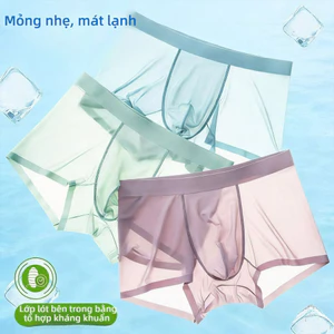 Quần lót nam mùa hè, sử dụng chất liệu lụa băng nhẹ, thiết kế giữa eo, thoải mái.