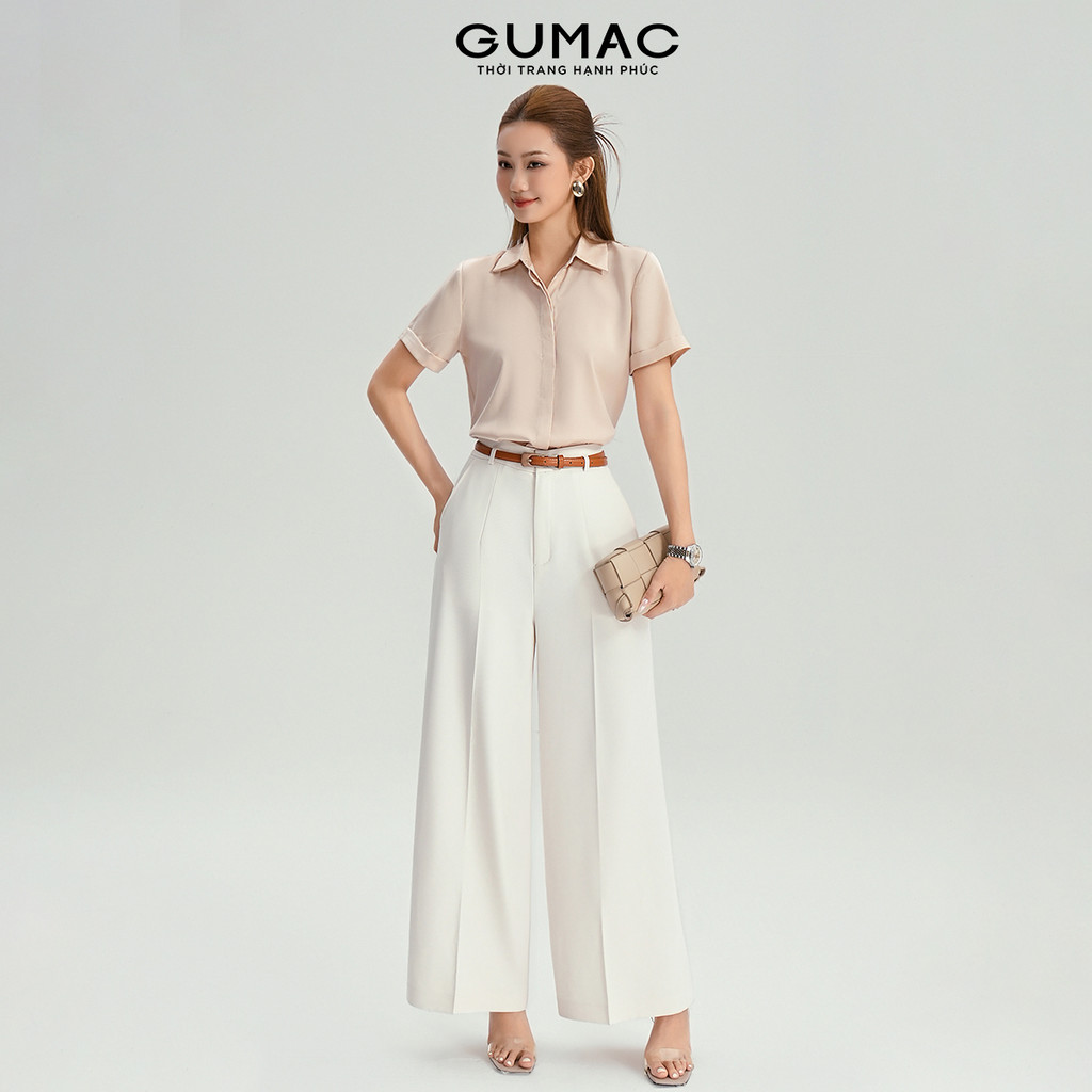 Quần Tây Nữ Form Ống Suông GUMAC Bản Lưng Rời Túi Dọc Dễ Phối Đồ QF11051