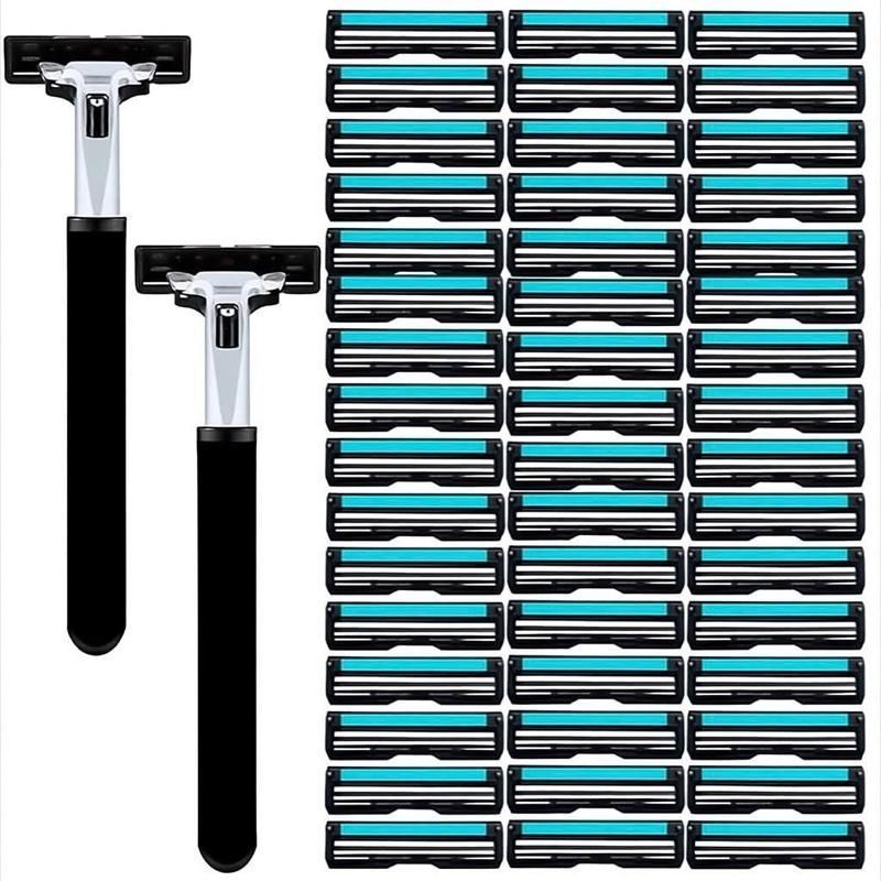 Bộ Cạo Râu 72 Lưỡi + 2 cán Dao  Làm và Hộp Nhựa Đựng Cán.(không có gel)