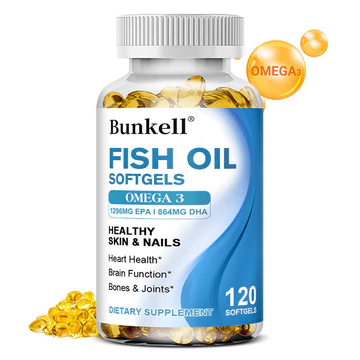 Bunkell Viên Dầu Cá Omega 3 Thực Phẩm Bổ Sung Giúp Khỏe Da, Móng, Tốt Cho Tim Mạch, Chức Năng Não Bộ, Xương & Khớp