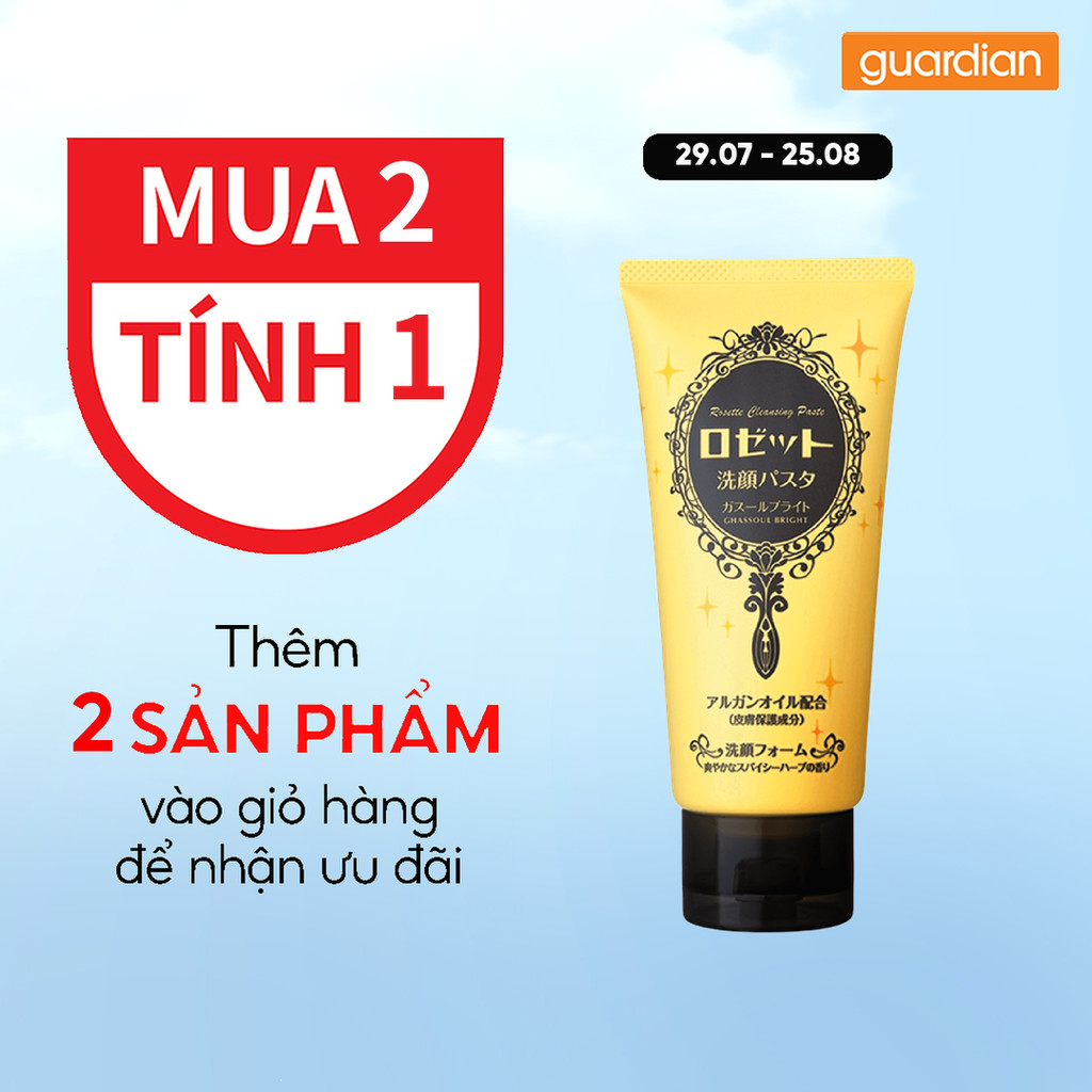 Sữa Rửa Mặt Làm Hỗ Trợ Sáng Da Face Wash Pasta Ghassoul Bright Rosette 120Gr