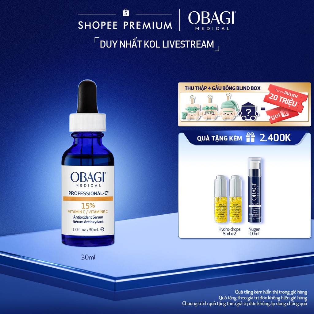 Serum Vitamin C 15% Dưỡng Sáng Da & Chống Oxy Hóa Obagi Professional-C 30ml