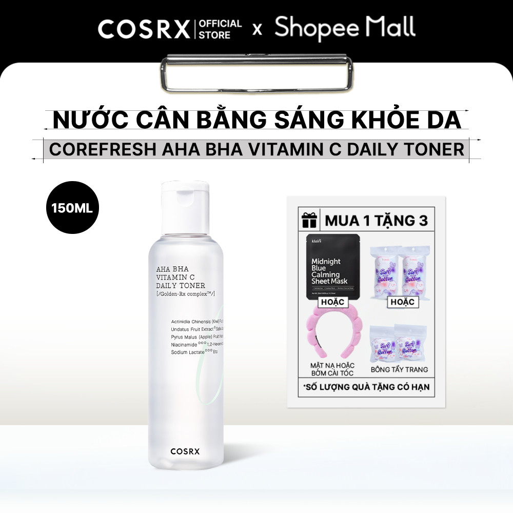COSRX Nước hoa hồng Refresh AHA BHA Vitamin C Daily Toner 150ml