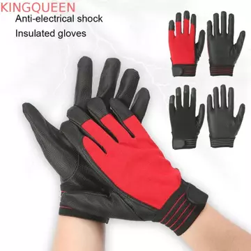 KINGQUEEN 1 Đôi Găng Tay Chống Điện, Găng Tay Cao Su Chịu Nhiệt Điện, Găng Tay Bảo Vệ Chống Mài Mòn Cao Cấp Màu Đỏ Găng Tay Làm Việc An Toàn Hộ Gia Đình