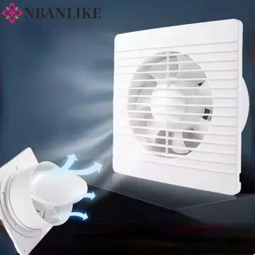 Quạt hút NBANLIKE, Quạt hút điện tiếng ồn thấp luồng không khí mạnh, Thông gió hàng ngày Vỏ bền bỉ Quạt treo tường tắt tiếng mạnh mẽ Không gian trong nhà