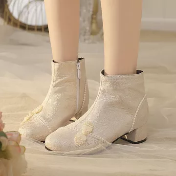 2026'Áo Bốt Ngắn Hanfu Nữ Sinh Viên Công Chúa Gothic Nữ Lông Cừu Lót Mùa Đông Nữ LO Nữ