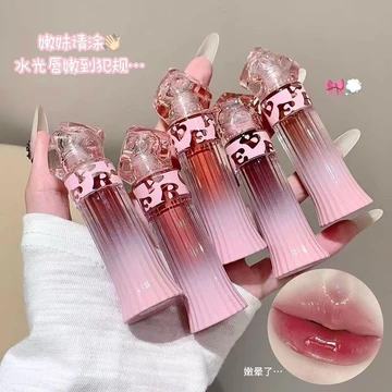 【三支装】GEGEBE' AR镜面唇釉韩系嘟嘟玻璃唇不掉色不沾杯素颜口红Clear And Pure Desired Lip Gloss, Lip Gloss, Moisturizing Mirror Gloss, Student'S Whitening Effect, Fluffy Glass Lip L