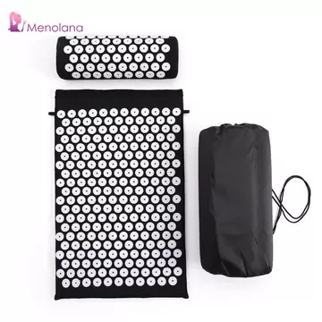 Thảm bấm huyệt Menolana có gối Thảm bấm huyệt di động và Bộ gối đệm nhỏ gọn cho Yogis, Gia đình, Phòng thu kéo dài