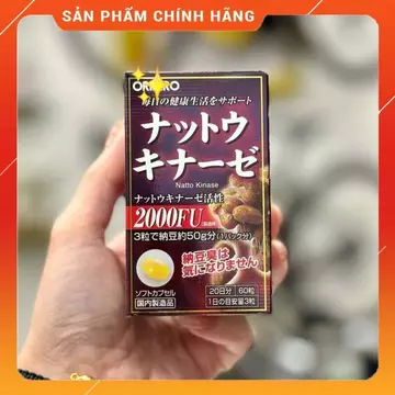 Viên Uống Hỗ Trợ Ngăn Ngừa Đột Quỵ Orihiro Natto Kinase 2000FU Nhật Bản Hộp 60 Viên