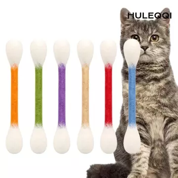 HULEQI 6 CÁI Khăn bông Đồ chơi cho mèo, Đồ chơi cho mèo bằng nỉ mềm mại, Đồ chơi mèo con mọc răng nhẹ Đồ chơi tương tác
